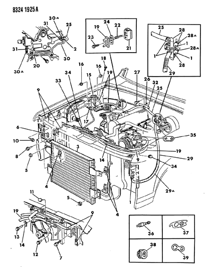 1989 Dodge Dakota Plumbing - A/C & Heater Diagram 1
