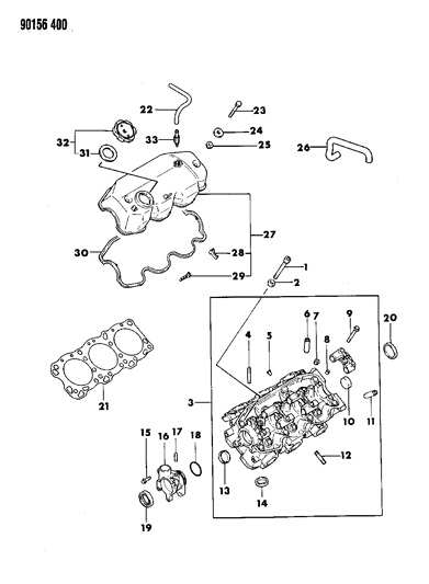 1990 Chrysler Town & Country Cylinder Head Diagram 2