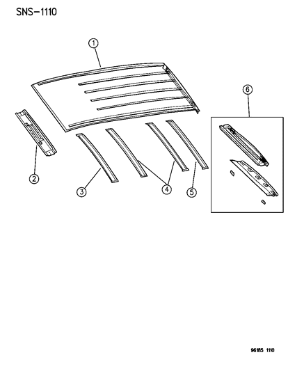 1996 Chrysler Town & Country Roof Panel Diagram