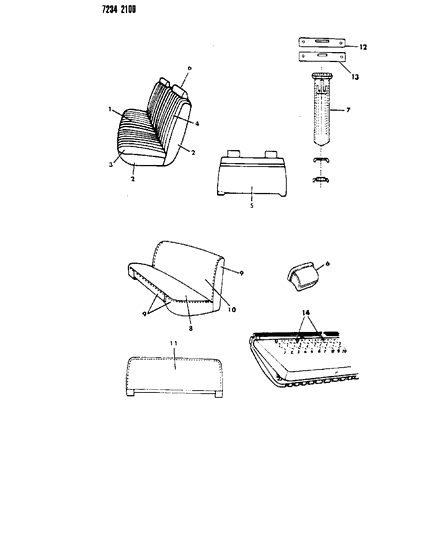 1987 Chrysler Town & Country Front Seat Diagram 3