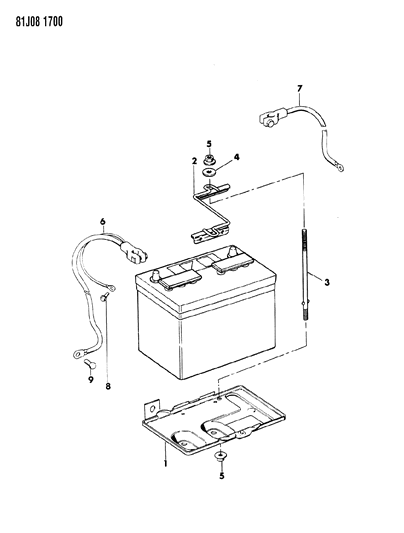 1986 Jeep J10 Battery Trays & Cables Diagram 3