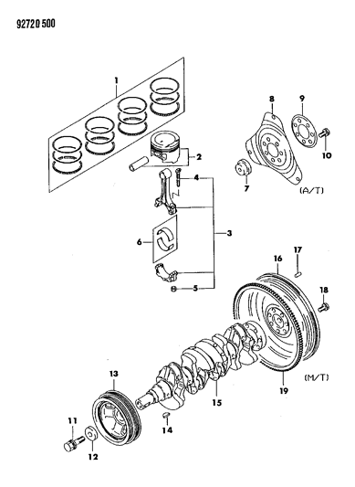 1992 Dodge Colt Bearing-Connecting Rod Diagram for MD174886