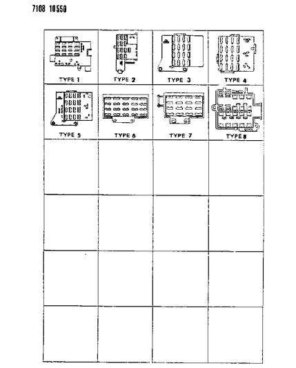 1987 Chrysler Town & Country Fuse Blocks & Relay Modules Diagram