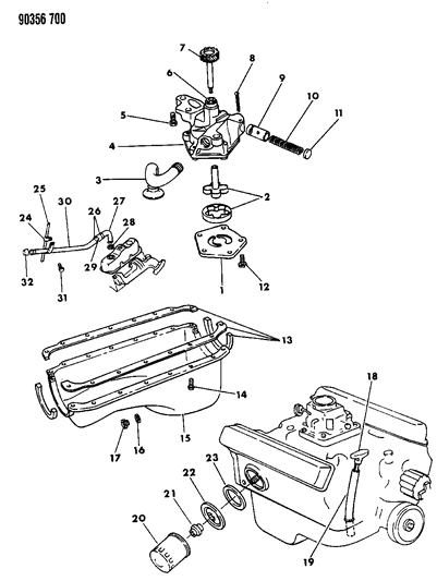 1991 Dodge Ram Van Engine Oiling Diagram