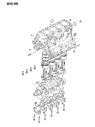 1990 Dodge Colt Engine, Short Diagram 1