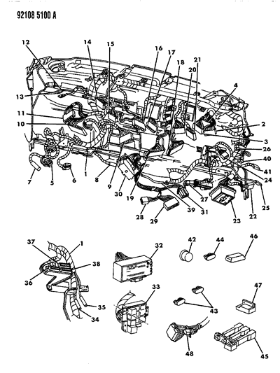 1992 Chrysler Town & Country Wiring - Instrument Panel Diagram