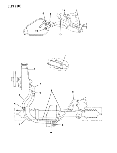 1986 Chrysler LeBaron Hose Chart - Power Steering Pump Diagram