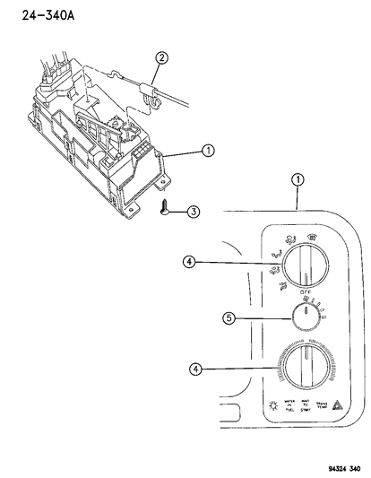 1995 Dodge Ram 3500 Knob-A/C And Heater Control - Ro Diagram for 4882482