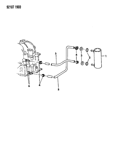 1992 Dodge Shadow Oil Cooler - Water Cooled Diagram