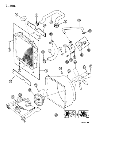 1994 Jeep Wrangler Radiator & Related Parts Diagram 2