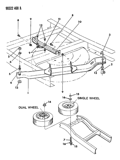 1993 Dodge Ramcharger Tire Carrier Underslung Diagram