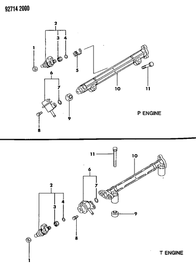 1992 Dodge Ram 50 Seal-Fuel INJECTOR Diagram for MD604693
