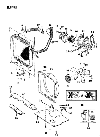 1993 Jeep Cherokee Clamp-Hose Diagram for 32002371