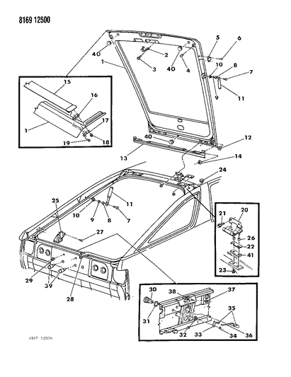 1988 Dodge Daytona Liftgate Panel Diagram
