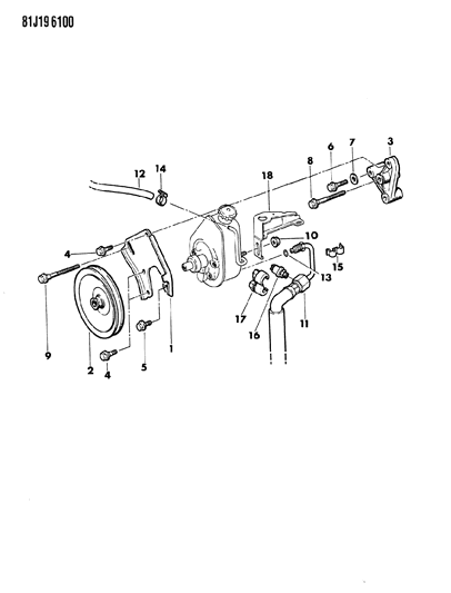 1986 Jeep Comanche Pump Mounting - Power Steering Diagram 3