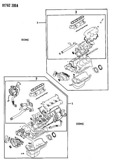 1991 Dodge Stealth Engine Gasket Sets Diagram 3