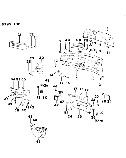 1986 Dodge Colt Plug-Floor Console Diagram for MT138582