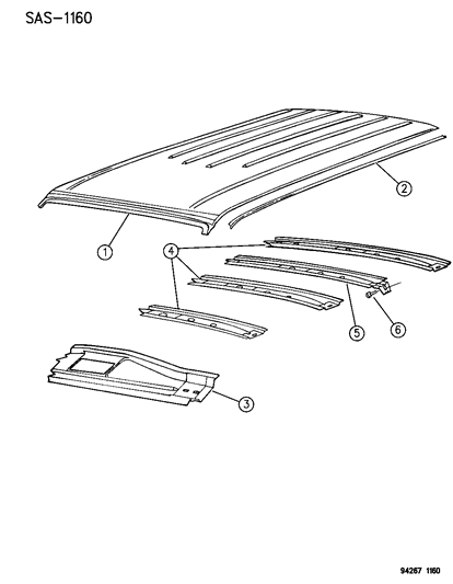 1994 Chrysler Town & Country Roof Panel Diagram
