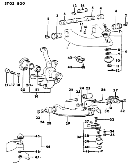 1985 Dodge Ram 50 Suspension - Front Diagram 1