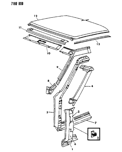1987 Dodge Charger Body Front Pillar Diagram