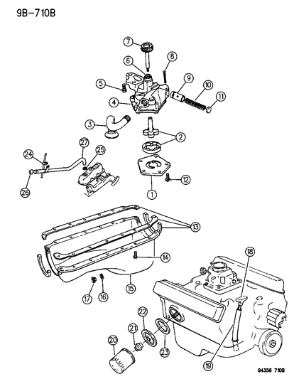 1995 Dodge Dakota Pump-Engine Oil Diagram for 53020462