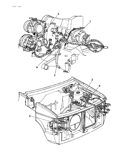 1984 Dodge Caravan Wiring - Engine - Front End & Related Parts Diagram