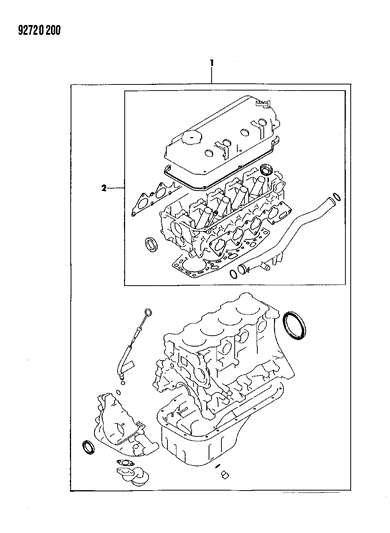 1993 Dodge Colt Gasket Set Engine Overhaul Up Diagram for MD970440