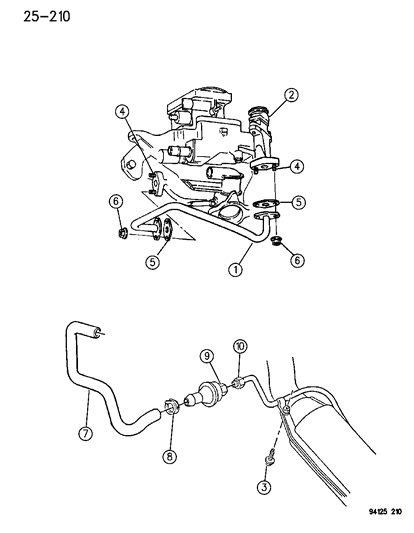 1995 Chrysler Town & Country EGR System And Aspirator Diagram