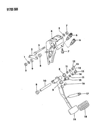 1991 Dodge Stealth Brake Pedal Diagram 3