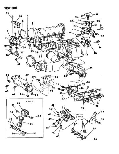 1989 Dodge Shadow FLANGED-Front Suspension B JNT Diagram for 6500259