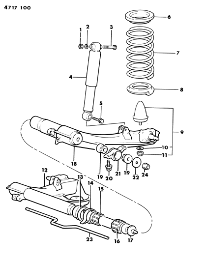 1984 Dodge Colt Suspension - Rear Diagram
