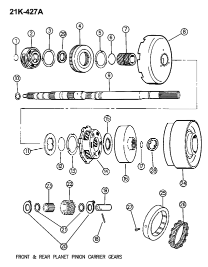 1996 Dodge Ram 2500 Carrier-Planetary PINION Diagram for 4617998