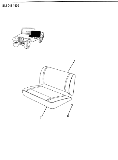 1984 Jeep Wrangler Covers, Rear Seat Upholstery With Fixed Rear Seat Diagram