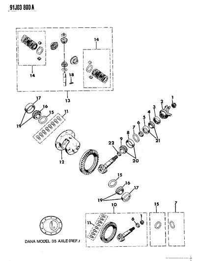 1992 Jeep Comanche Differential - Locking Diagram