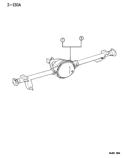 1994 Jeep Grand Cherokee Axle Assembly, Rear Diagram