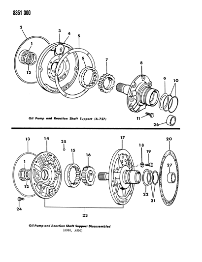 1988 Dodge Ramcharger Oil Pump With Reaction Shaft Diagram 2