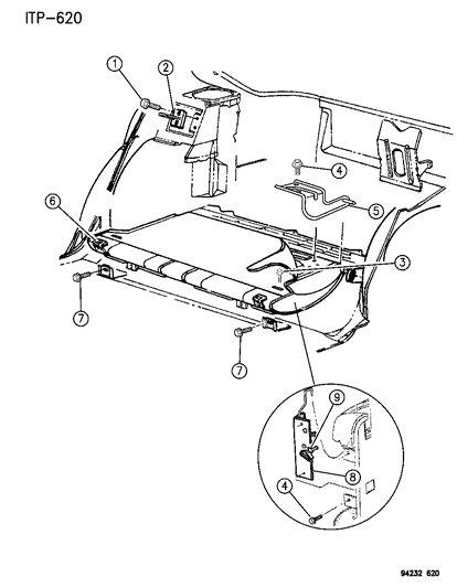 1994 Dodge Shadow Rear Fold Down Seat Diagram