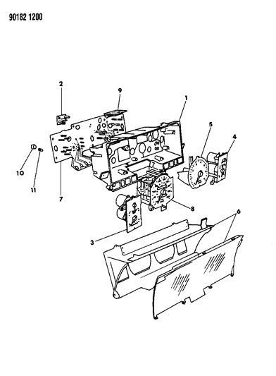1990 Chrysler LeBaron SPEEDOMETER & Instrument Cluster Diagram for 4375236