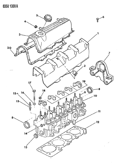 1989 Dodge Dakota Cylinder Head Diagram 1