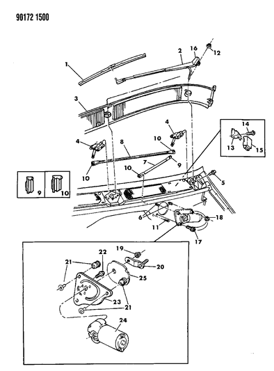 1990 Chrysler Town & Country Windshield Wiper System Diagram