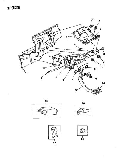 1991 Dodge Shadow Brake Pedal Diagram