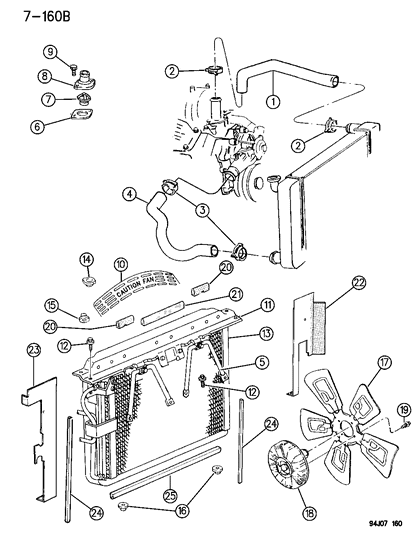 1994 Jeep Grand Cherokee Fan-Cooling Diagram for 52027888