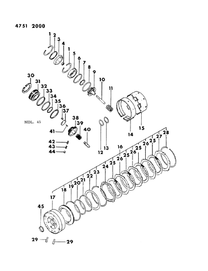 1984 Dodge Colt Bearing-Planetary Clutch Diagram for MD707267