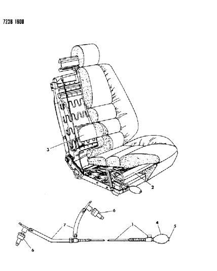 1987 Dodge Daytona Lumbar & Thigh Support - Manual Diagram