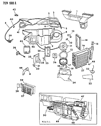 1987 Chrysler Town & Country Air Conditioning & Heater Unit Diagram