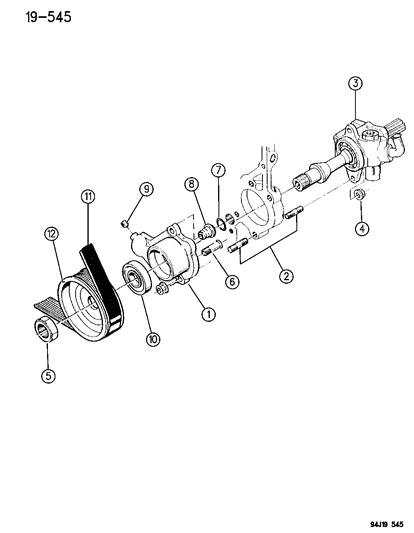 1996 Jeep Cherokee Pump Mounting - Power Steering Diagram 1