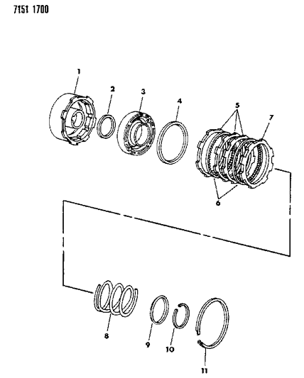 1987 Dodge Charger Clutch, Front Diagram