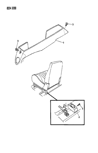 1988 Chrysler Town & Country Covers - Manual Seat Adjuster Diagram