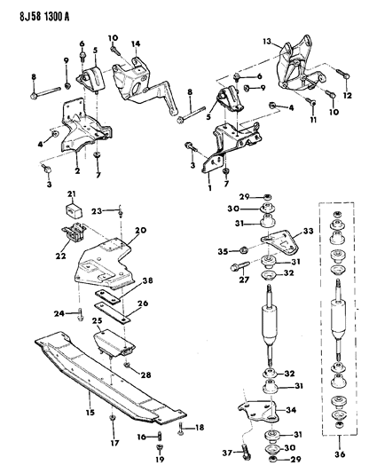 1987 Jeep Wrangler Engine Mounting Diagram 1
