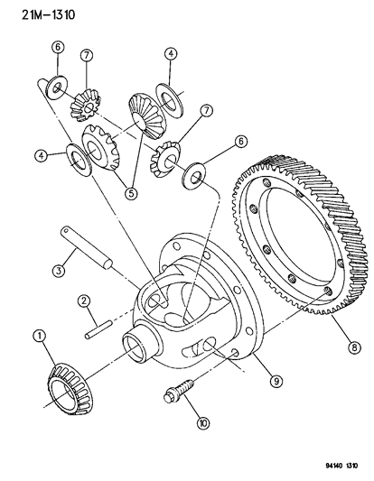 1994 Dodge Shadow Differential Diagram 1